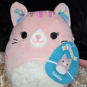 Squishmallows Pastel Pink and White Cat Plush